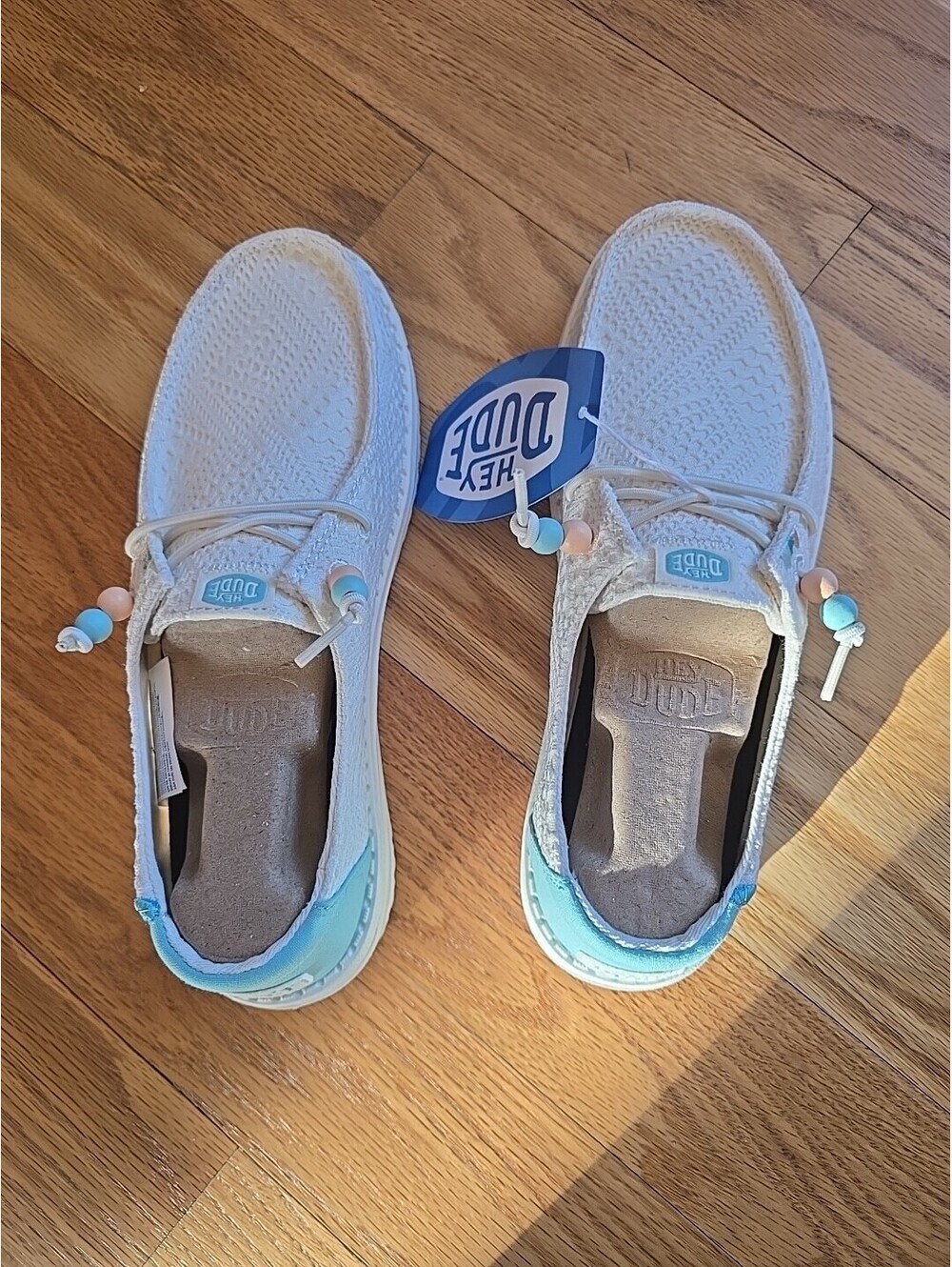 NWT HEYDUDE Wendy Boho Crochet Shoes Off White US W7 Slip On Light